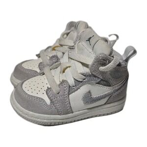 AIR JORDAN 1 AJ1 MID SE TD Neutral Grey/Smoke Grey Shoes FQ8086-002 Size 4C